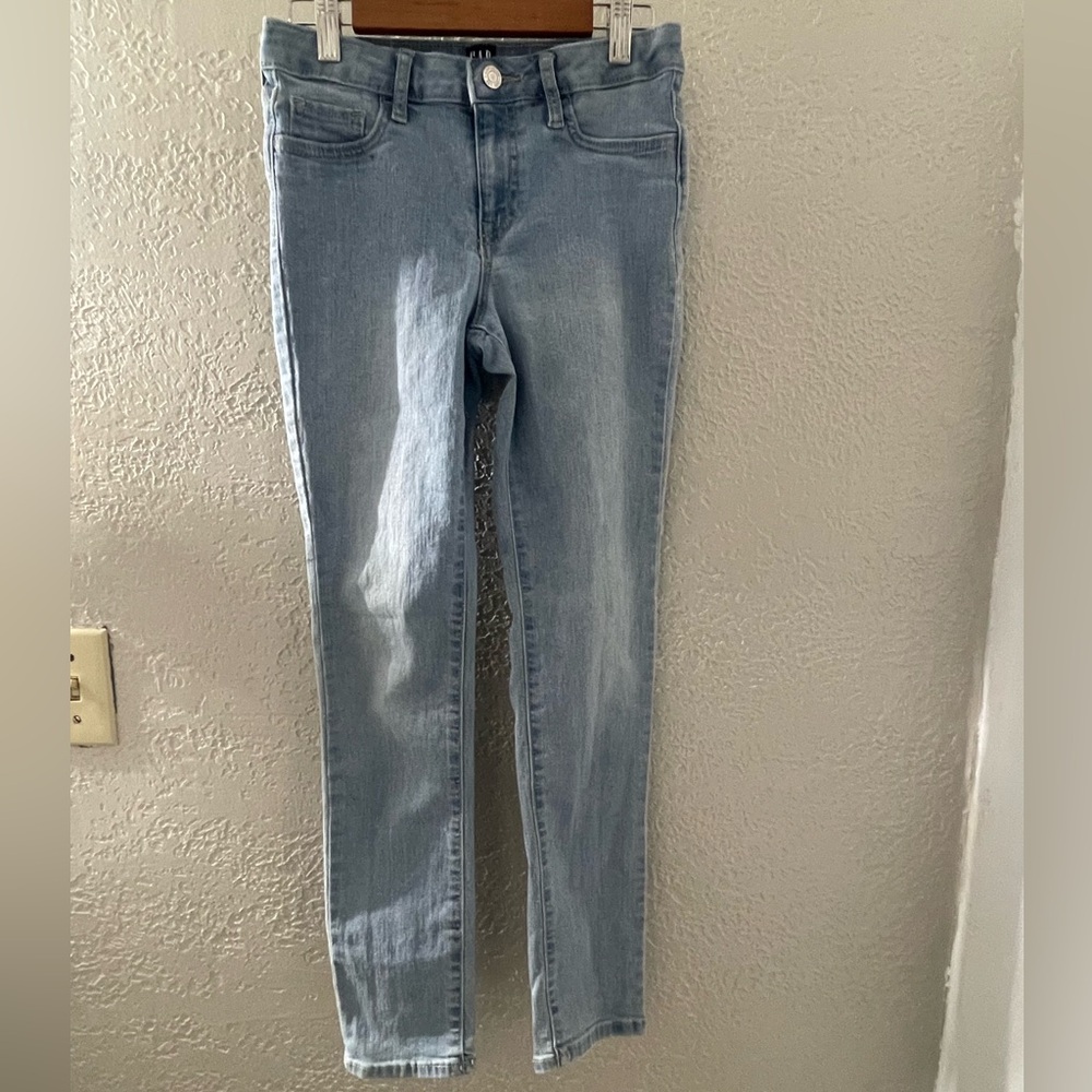 GAP Denim Girl's Light Wash Blue Stretch Super Skinny Jeans Size 10